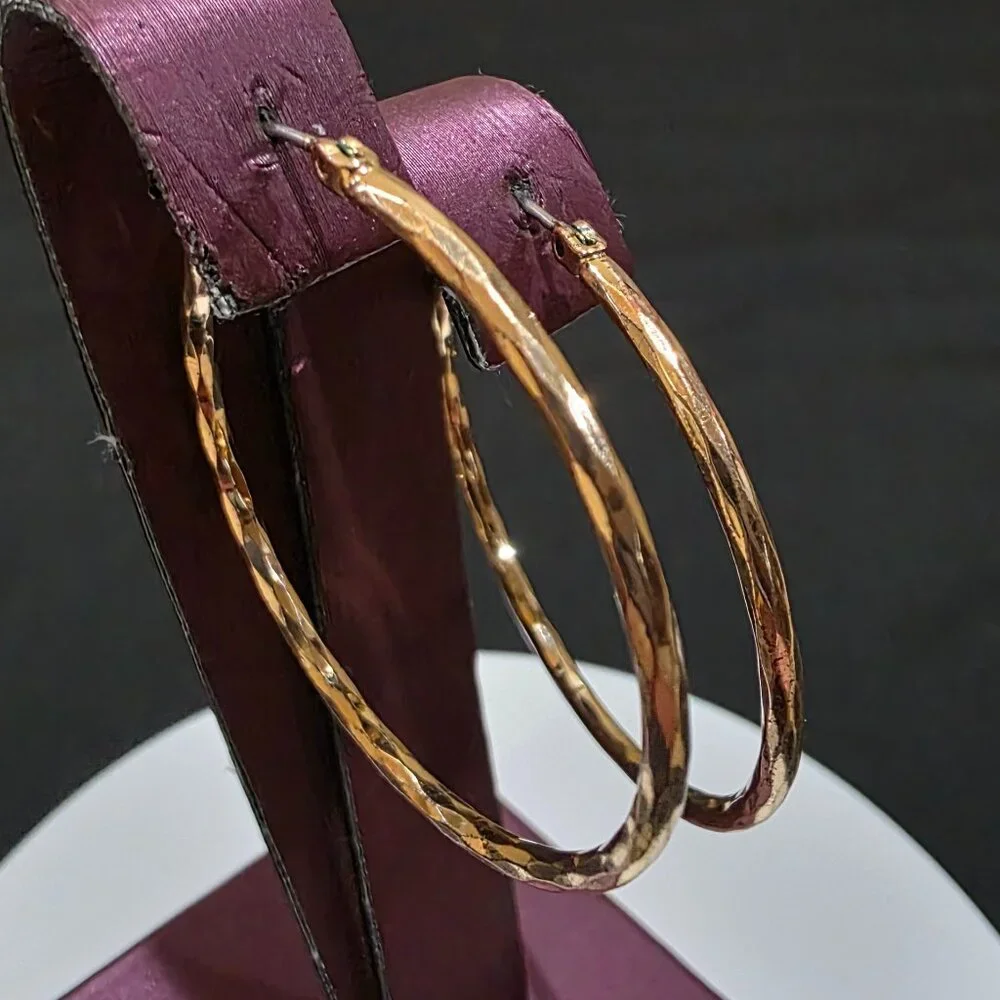 Rose Gold Pink Tone Twist Diamond Cut 1.5